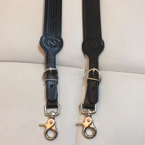 Nocona Black Leather Suspenders